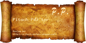 Pitsch Péter névjegykártya
