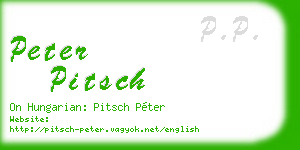 peter pitsch business card